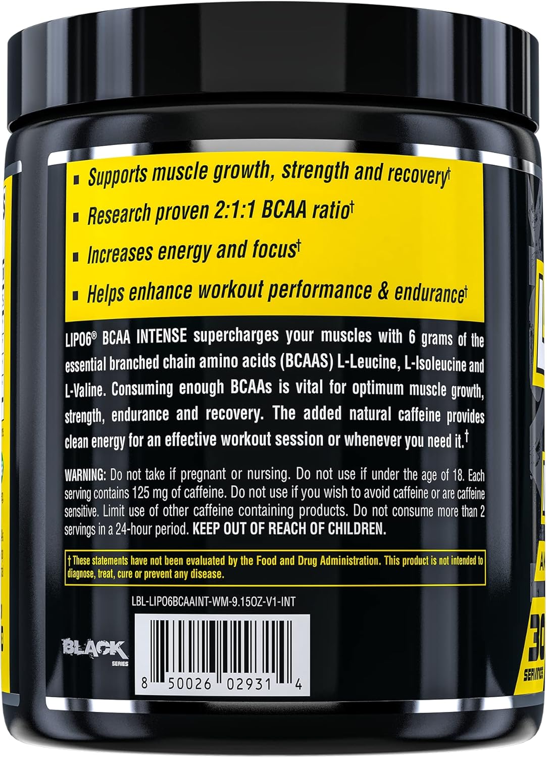 Nutrex Lipo6 BCAA Intense Watermelon, Sports Nutrition Powder, 30 Servings 259g - Image 3