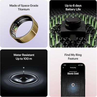 Ultrahuman Air Gold Ring - Smart Health Tracker, Size 12 - Image 7