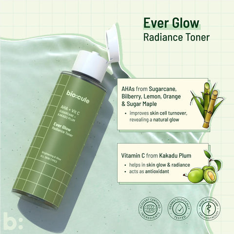 Biocule Ever Glow Radiance Toner : AHA + Vitamin c 30ml