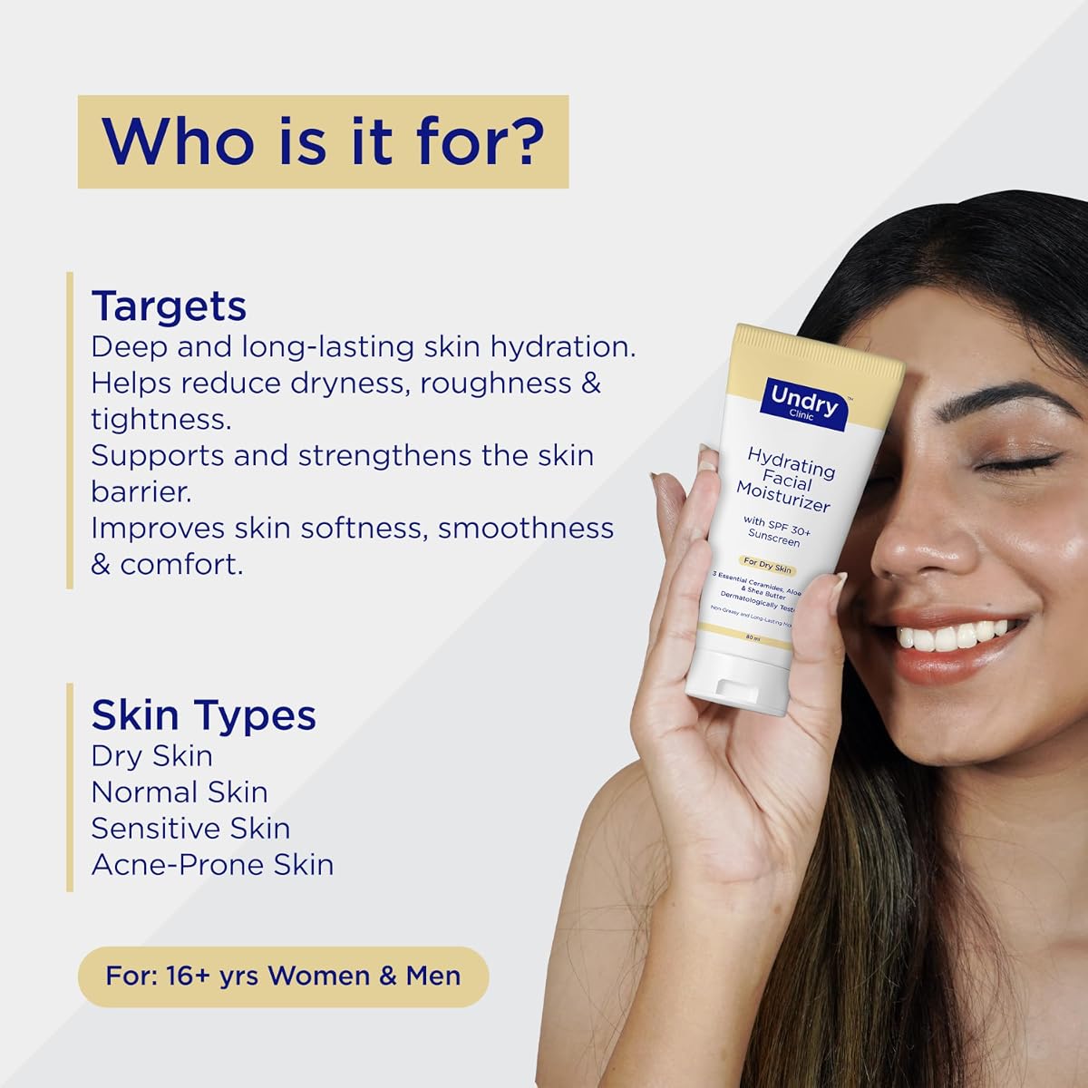 Undry Hydrating Facial Moisturizer with SPF 30 - 80ml - Image 8