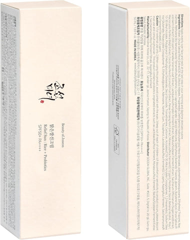 Beauty of Joseon Relief Sun Rice Probiotics SPF 50+ PA++++ Korean Sunscreen sunblock for Face Daily Sunscreen for Men Women Skincare 50ml