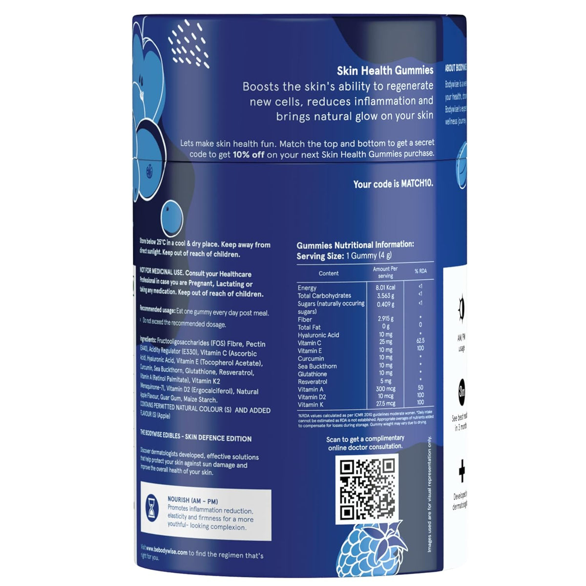 Be Bodywise Collagen Skin Health Gummies - 10,000 mcg Glutathione - 60 Count - Image 7