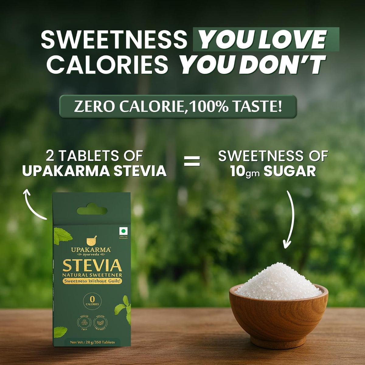 Upakarma Stevia Tablets - Herbal & Ayurvedic Sweetener, 350 Count - Image 6