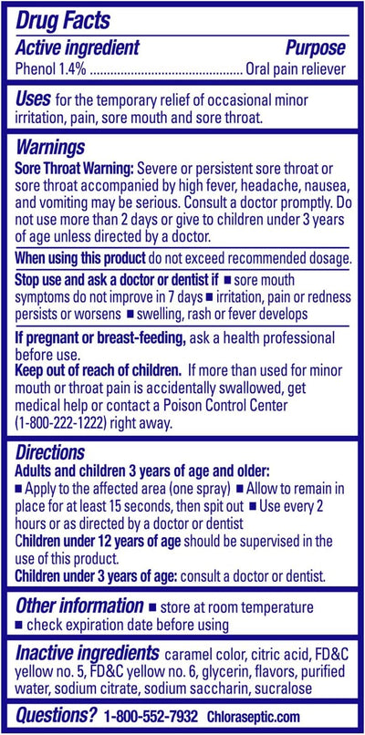 Chloraseptic Honey Lemon Sore Throat Spray, Liquid, 6 Fl Oz - Image 2