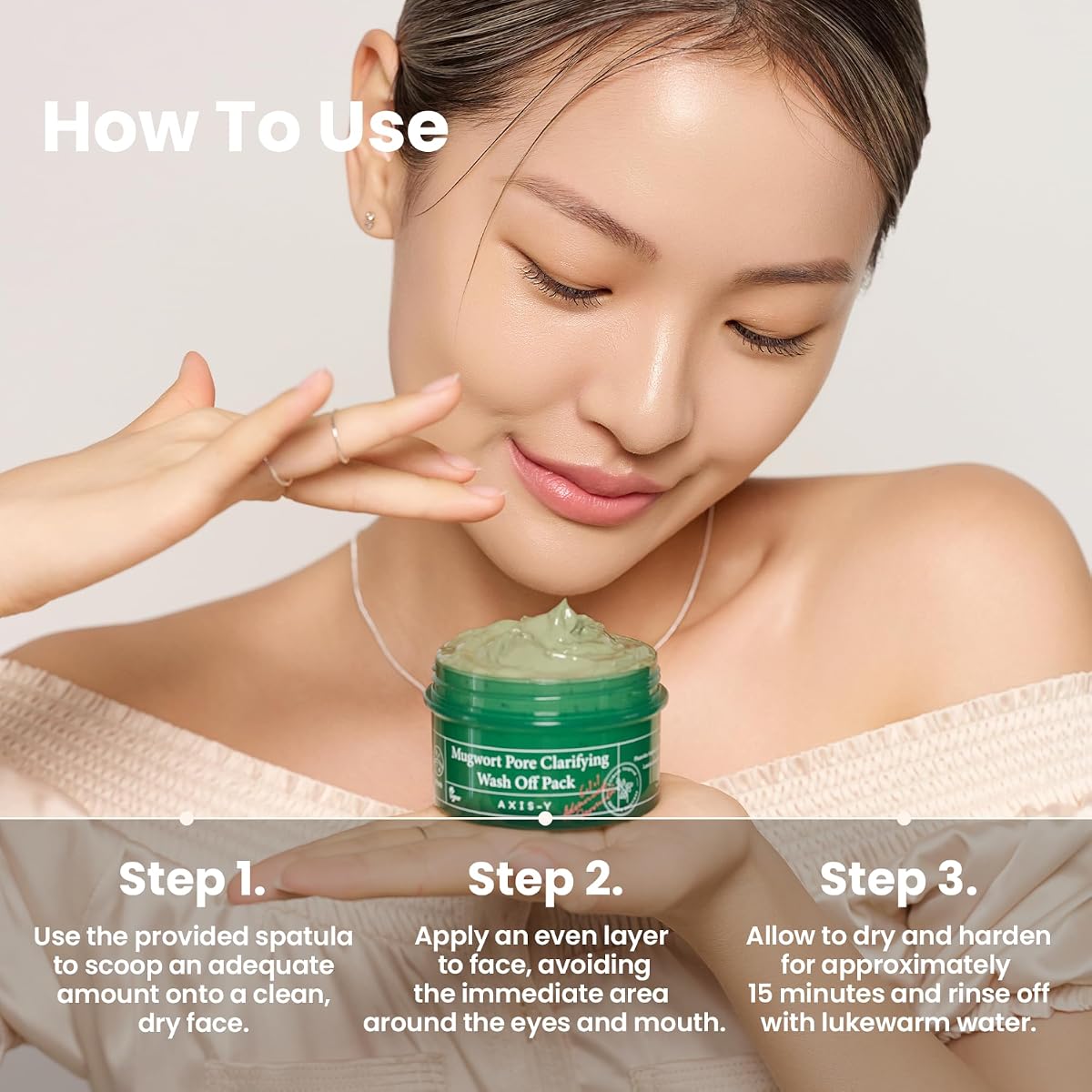 AXIS-Y Mugwort Pore Clarifying Wash Off Pack - 61% Mugwort Extract, 100ml - Image 6