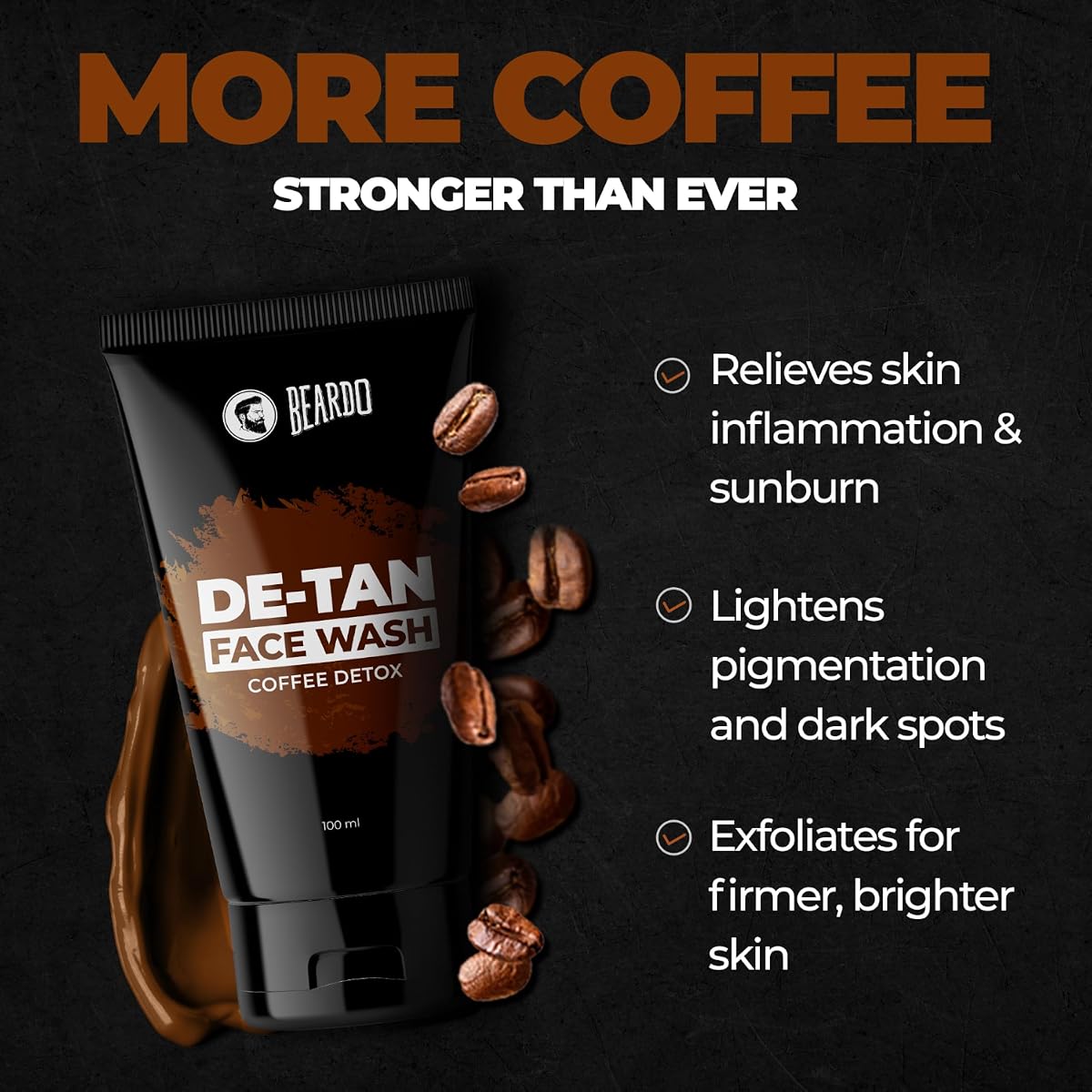 Beardo Ban the Tan Kit - Detan Facewash & Face Scrub with Coffee & Vitamin E - Gift Hamper - Image 3