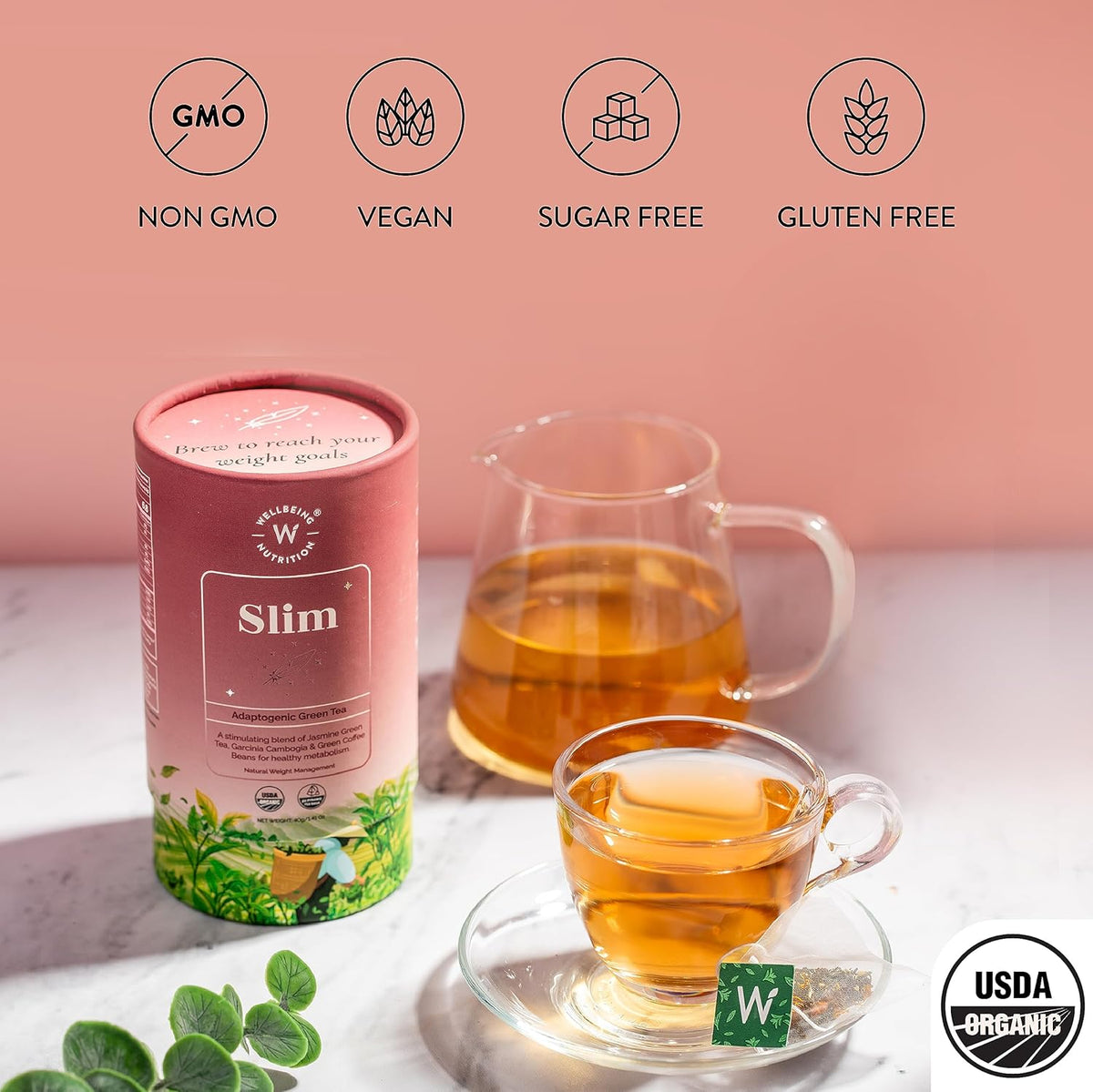 Wellbeing Nutrition Slim Adaptogenic Green Tea - 40g - Image 5