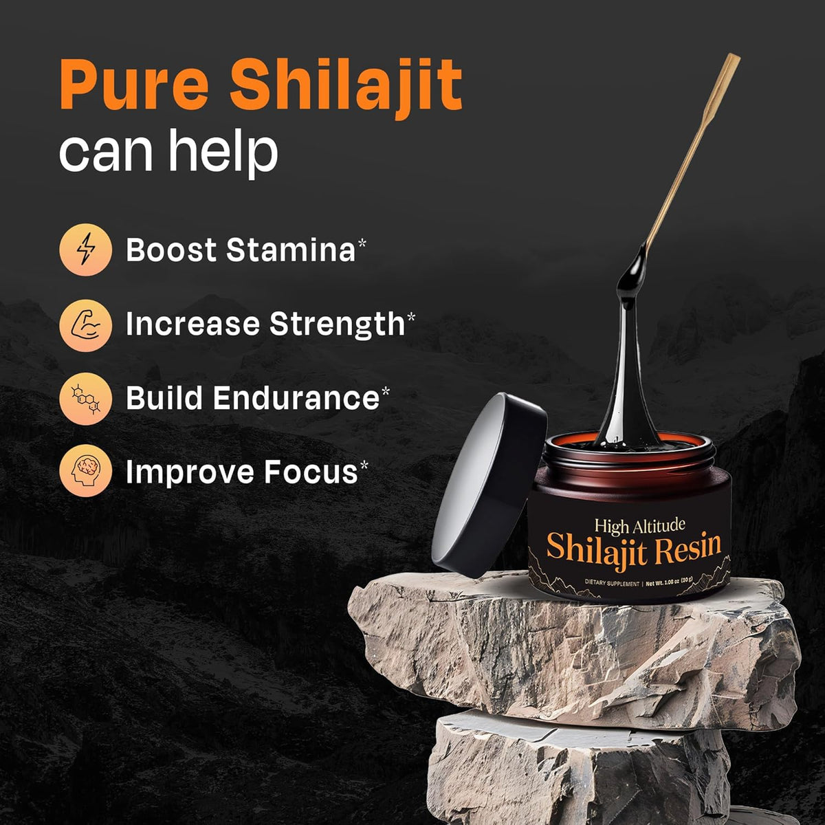 Auric High Altitude Shilajit Resin - Ayurvedic Supplement - 30g - Image 2