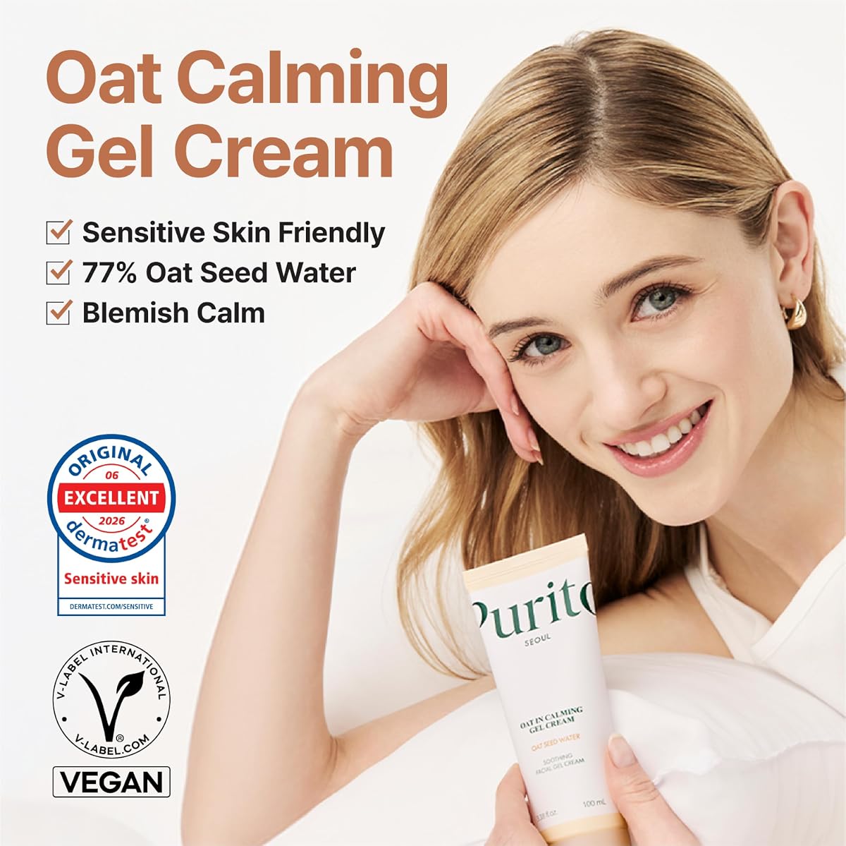 Purito Oat Calming Gel Cream - 77% Oat Seed Water, 100ml - Image 2