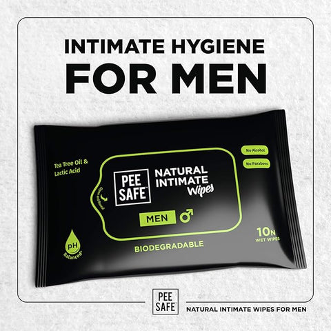 Pee Safe Intimate Wipes Men 10N