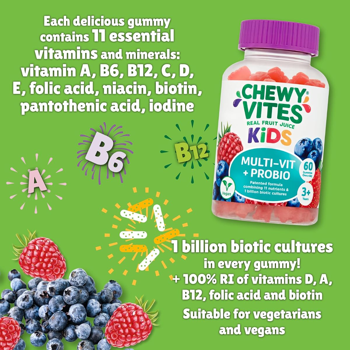 Chewy Vites Kids Multi-Vitamin Probiotics Gummies - 60 Pack - Image 4