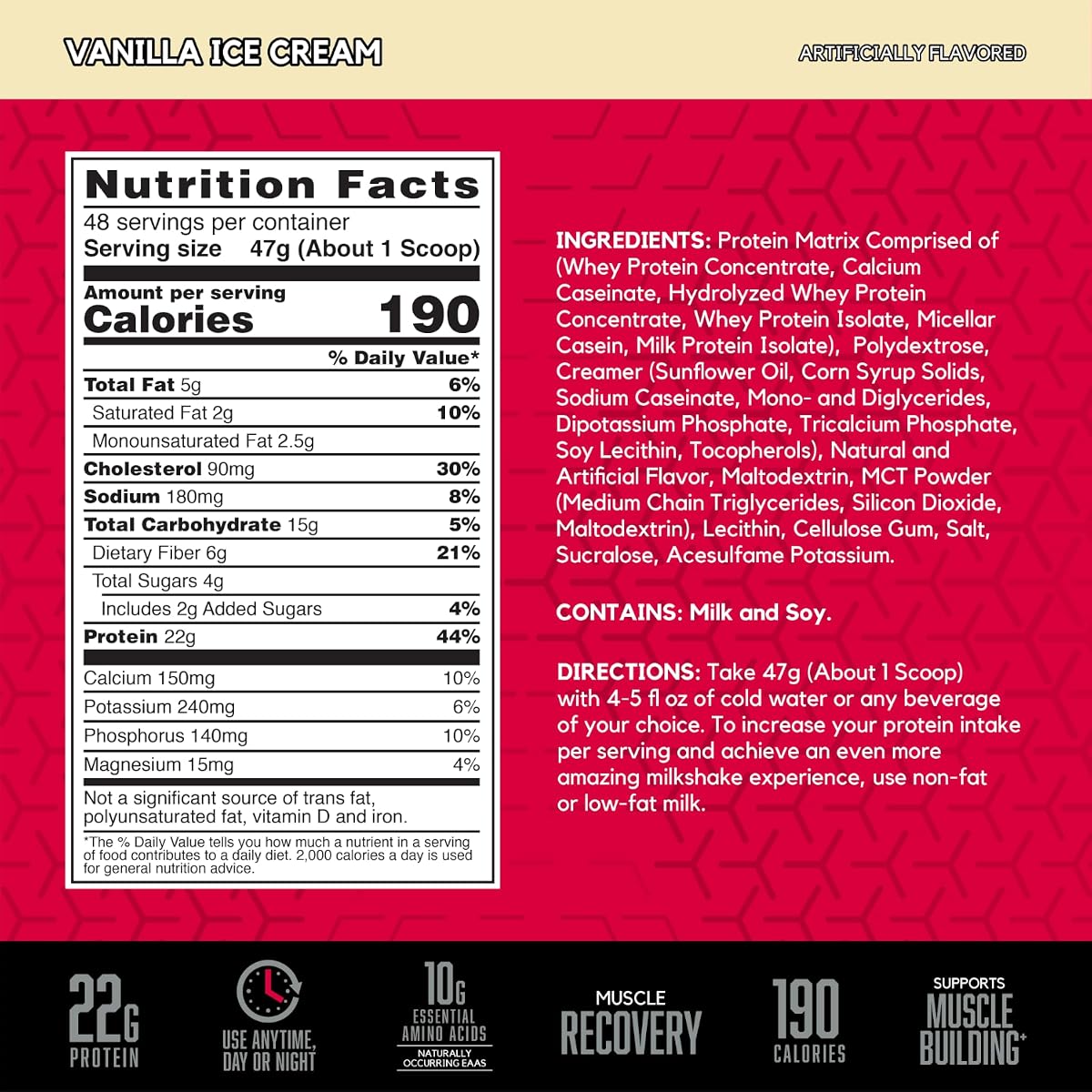 BSN Syntha-6 Vanilla Ice Cream Protein Powder - 2.27kg - Image 3