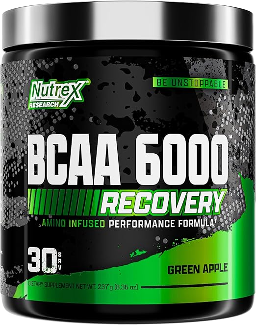 Nutrex BCAA 6000 Green Apple - Sports Nutrition Powder, 231g, 30 Servings