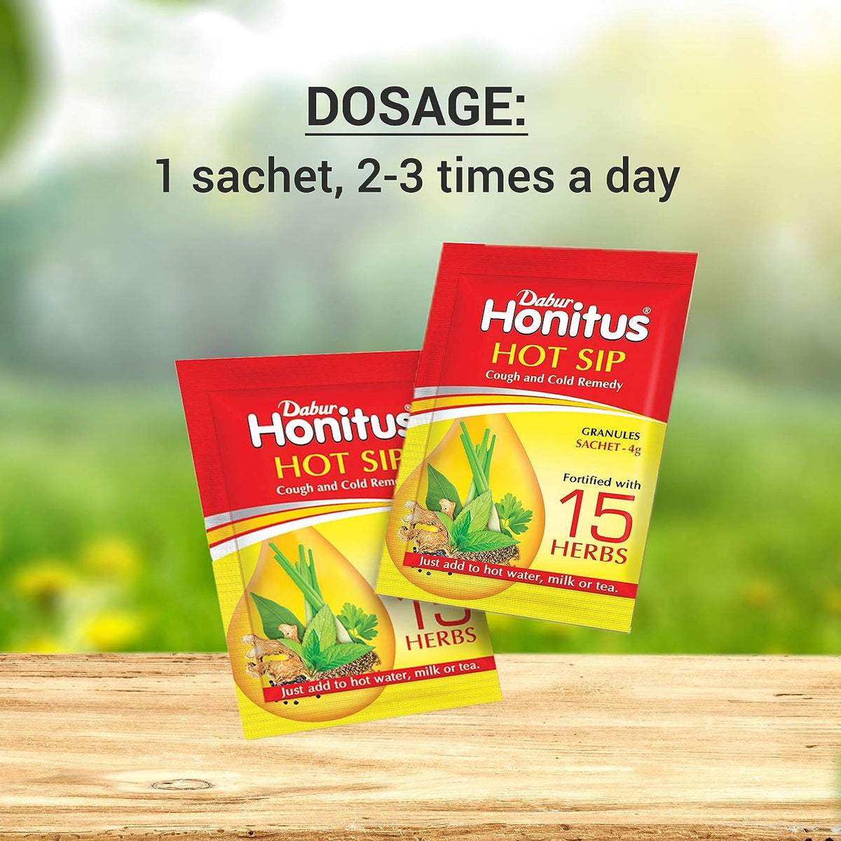 Dabur Honitus Hot Sip Cough and Cold Remedy - 10 Sachets - Image 6