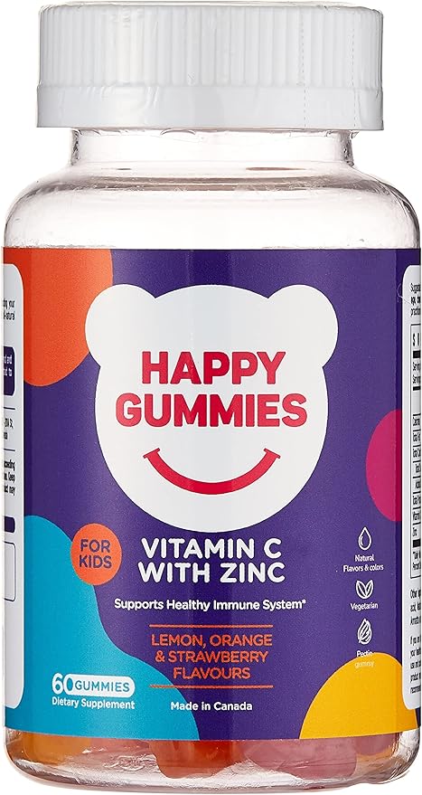 Happy Gummies Vitamin C + Zinc Gummies - 60 Pieces