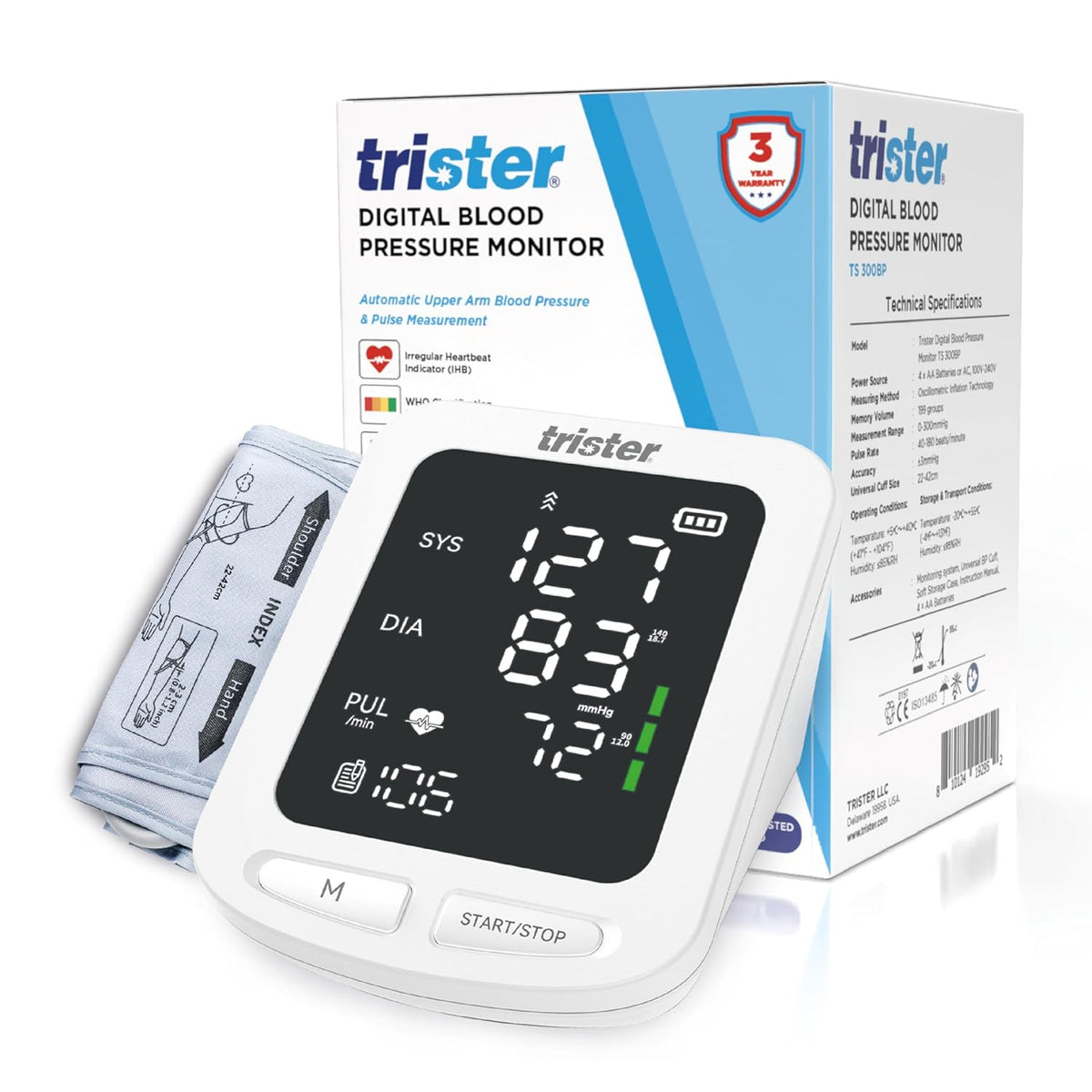 Trister Digital Blood Pressure Monitor TS-305BM - Health Device
