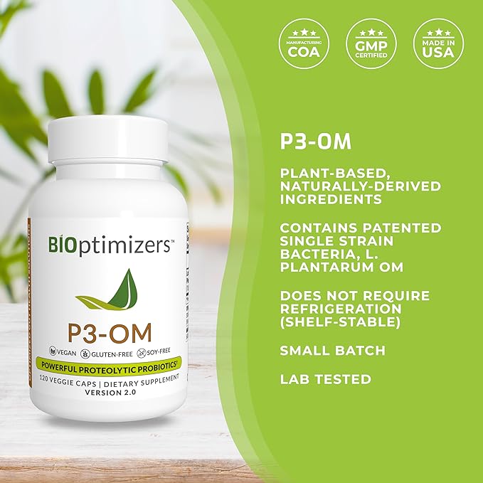 BiOptimizers P3-OM Probiotic & Prebiotic Supplement - 120 Capsules - Image 4