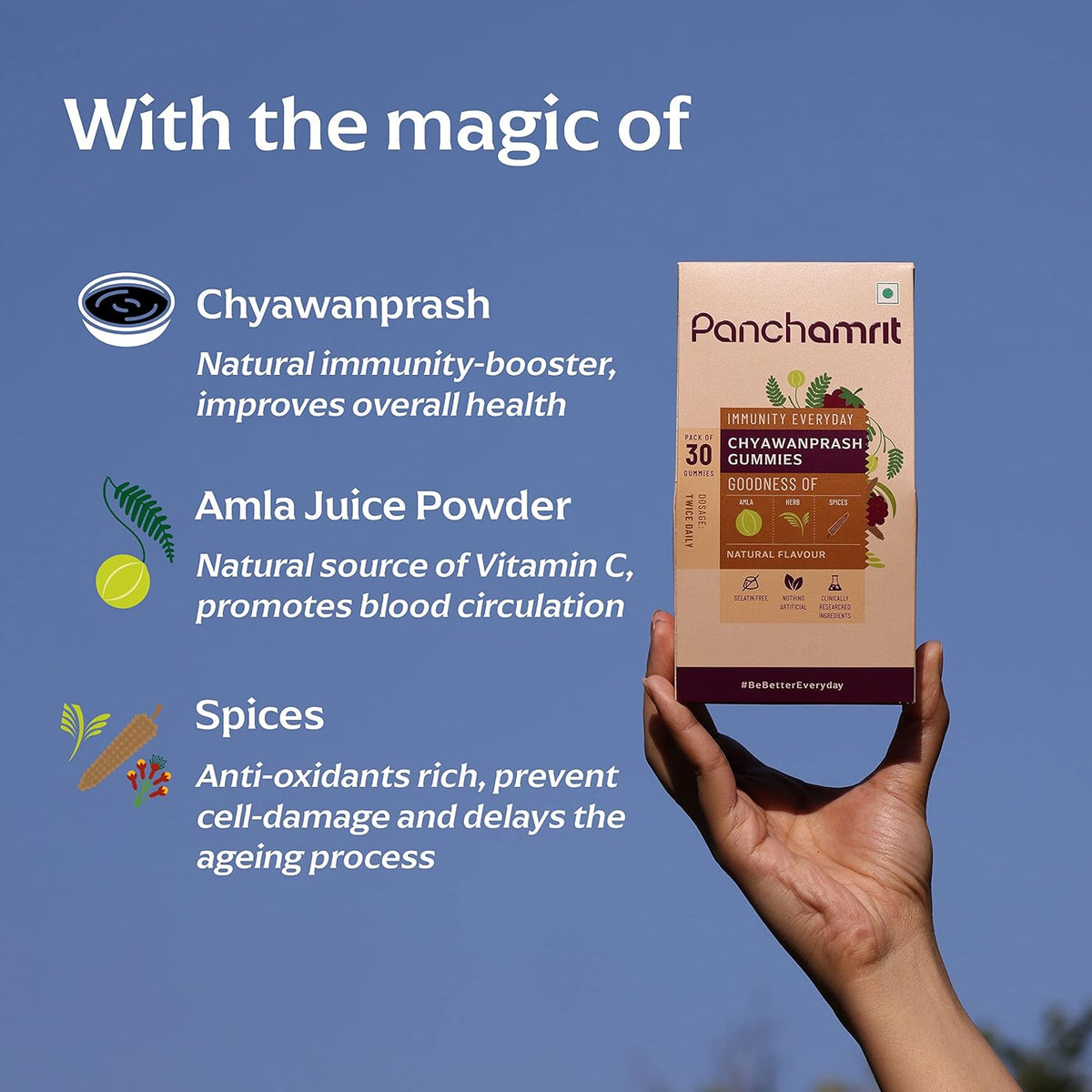 Panchamrit 100% Natural Chyawanprash Gummies - Pack of 3, 30 Gummies Each - Image 5