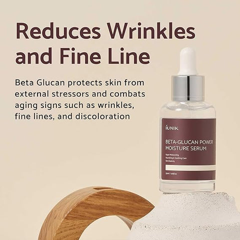 iUNIK 98% Beta-Glucan Power Deep Moisture Serum, Mushroom Yeast Extracts Lifting Natural Ingredients Serum Ampoule