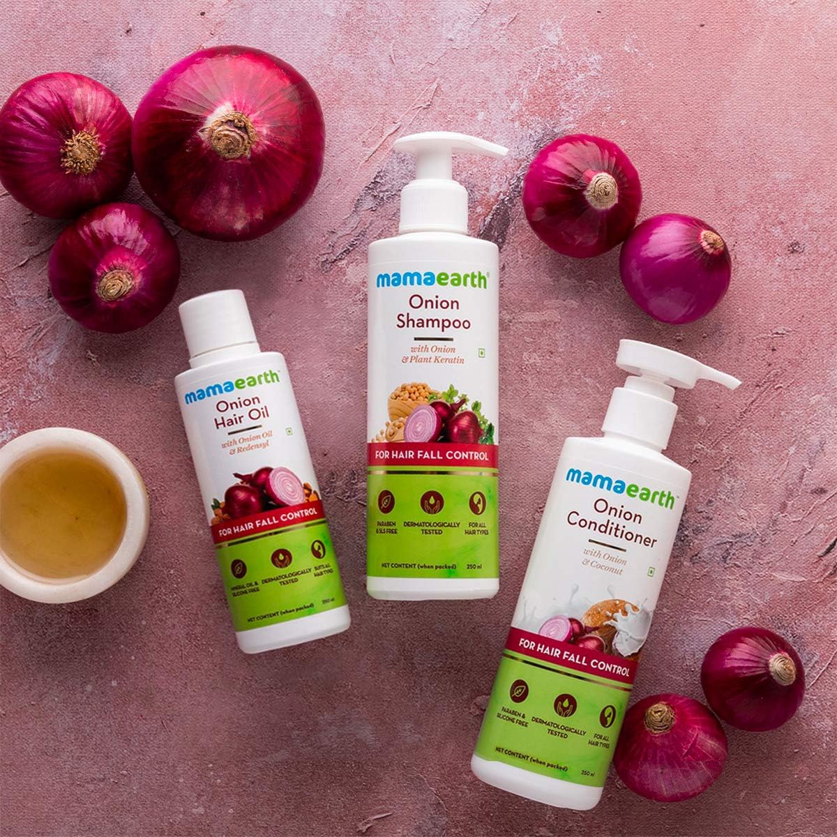 Mamaearth Onion Hair Oil & Shampoo Set - Reduces Hair Fall, 425ml - Image 3