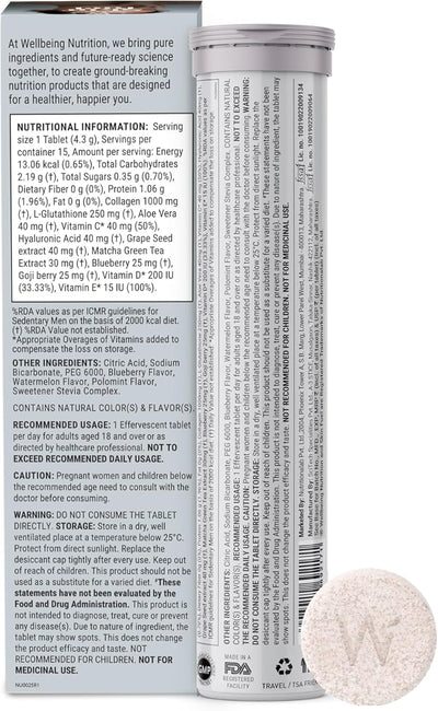 Wellbeing Nutrition Fuel Skin Collagen Builder with Glutathione & Hyaluronic Acid - 30 Servings - Image 7