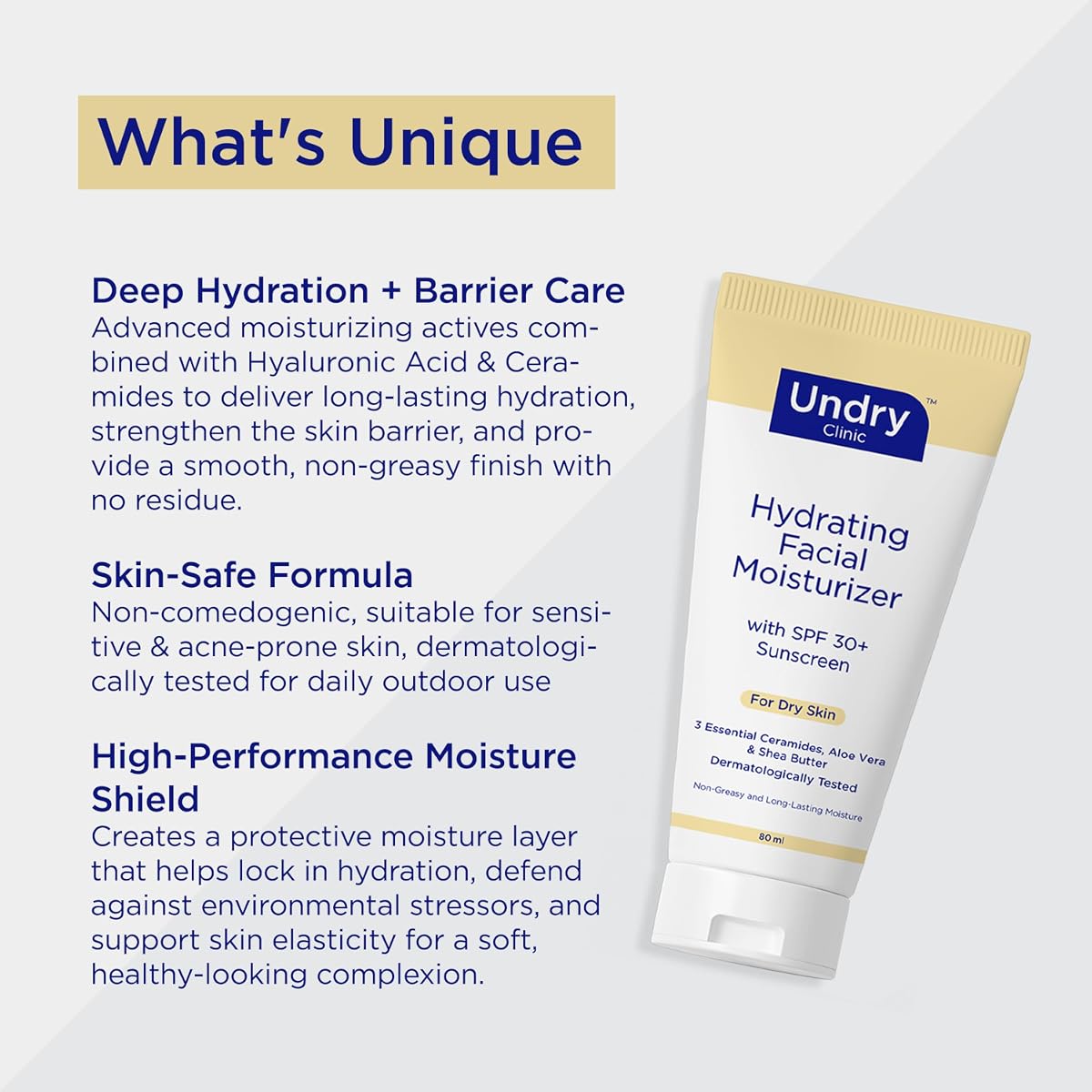 Undry Hydrating Facial Moisturizer with SPF 30 - 80ml - Image 7