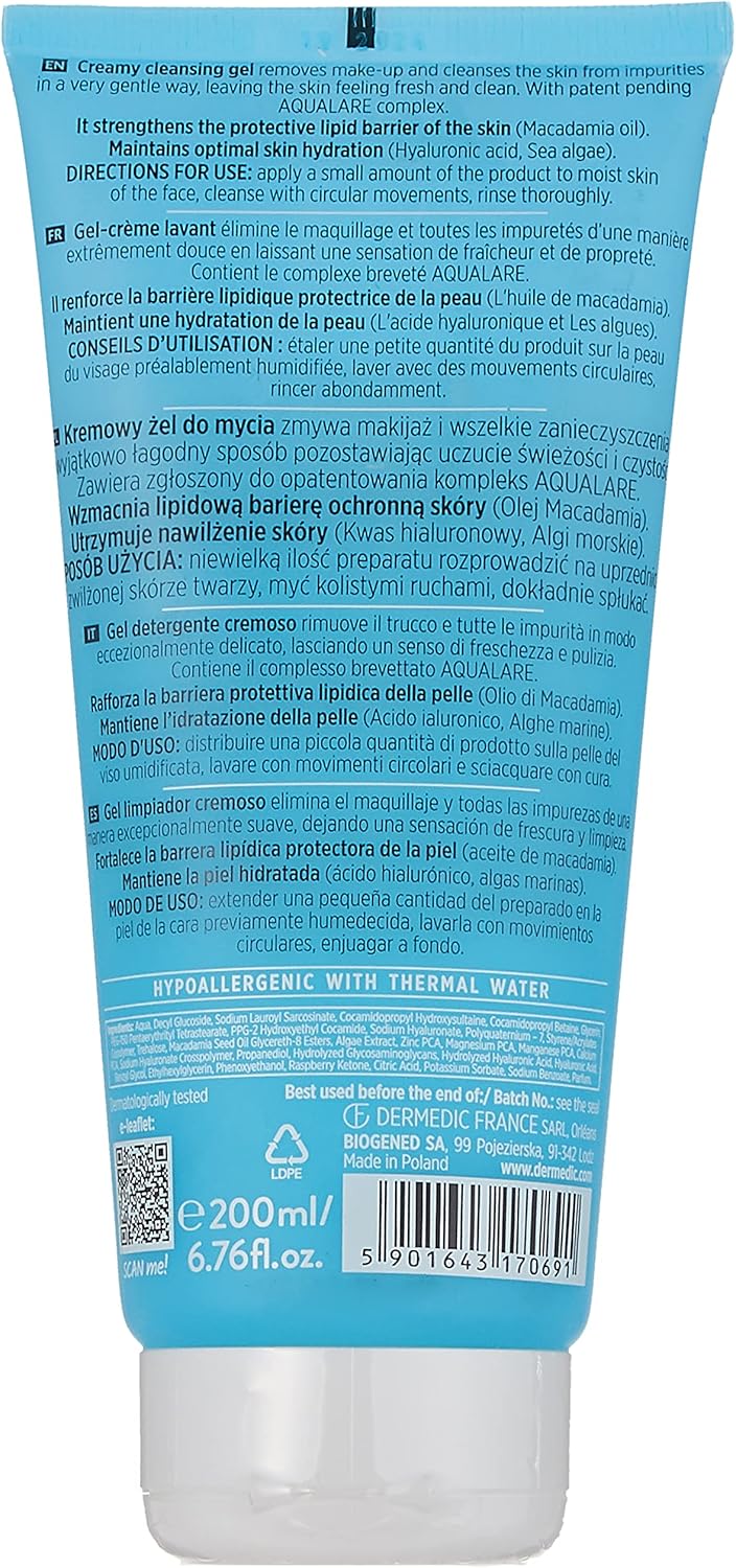 Dermedic Hydrain3 Hialuro Creamy Cleansing Gel - 200ml - Image 2