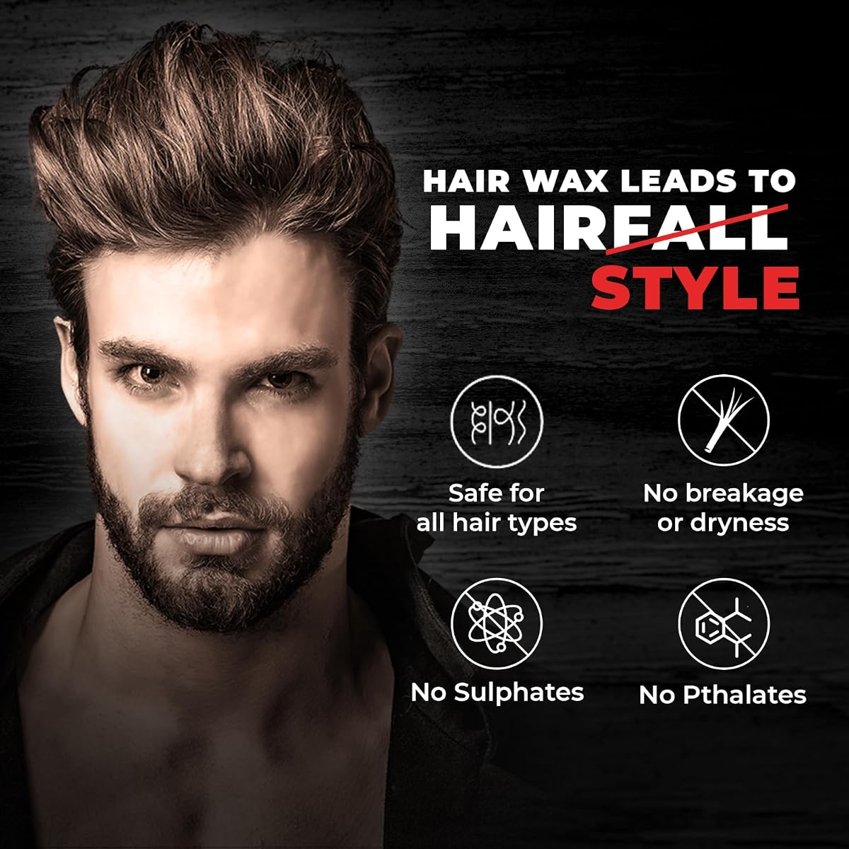 Beardo Strong Hold Hair Wax with Crystal Gel Technology - 50g - Image 4