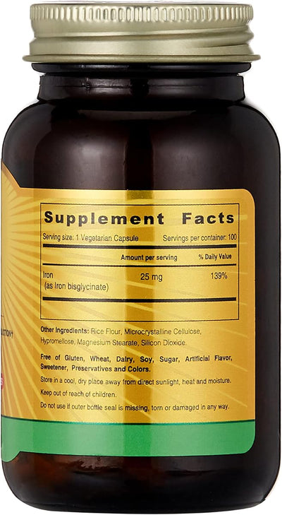 Sunshine Nutrition Iron 25 mg Capsules - 100 Count - Image 3