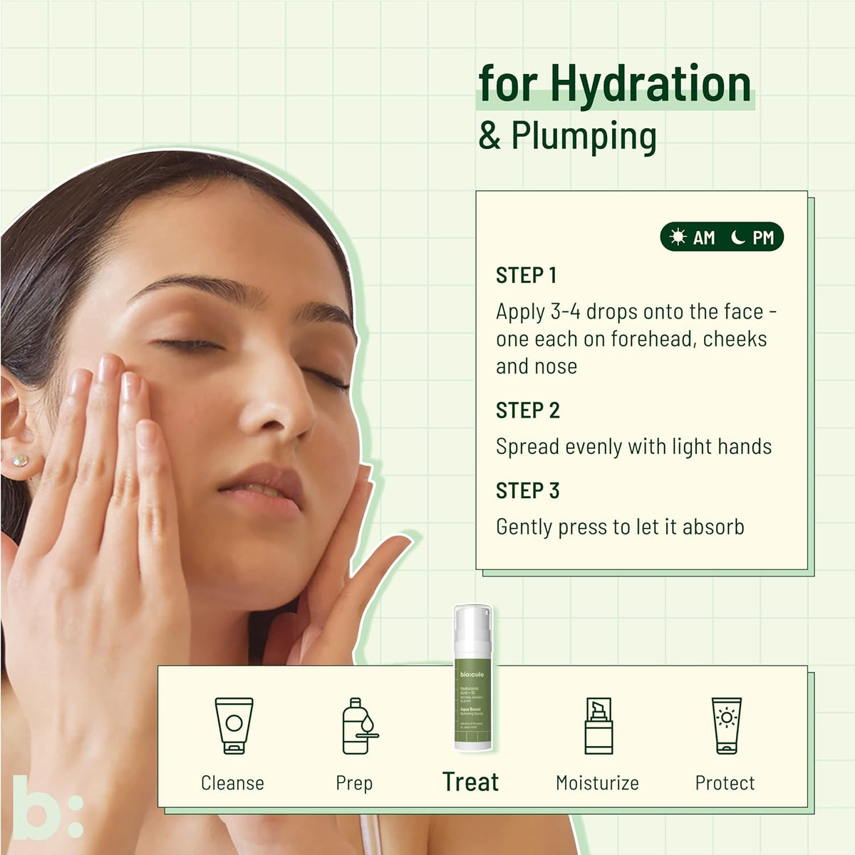 Biocule Aqua Boost Hydrating Serum - Hyaluronic Acid & SI, 30ml - Image 4