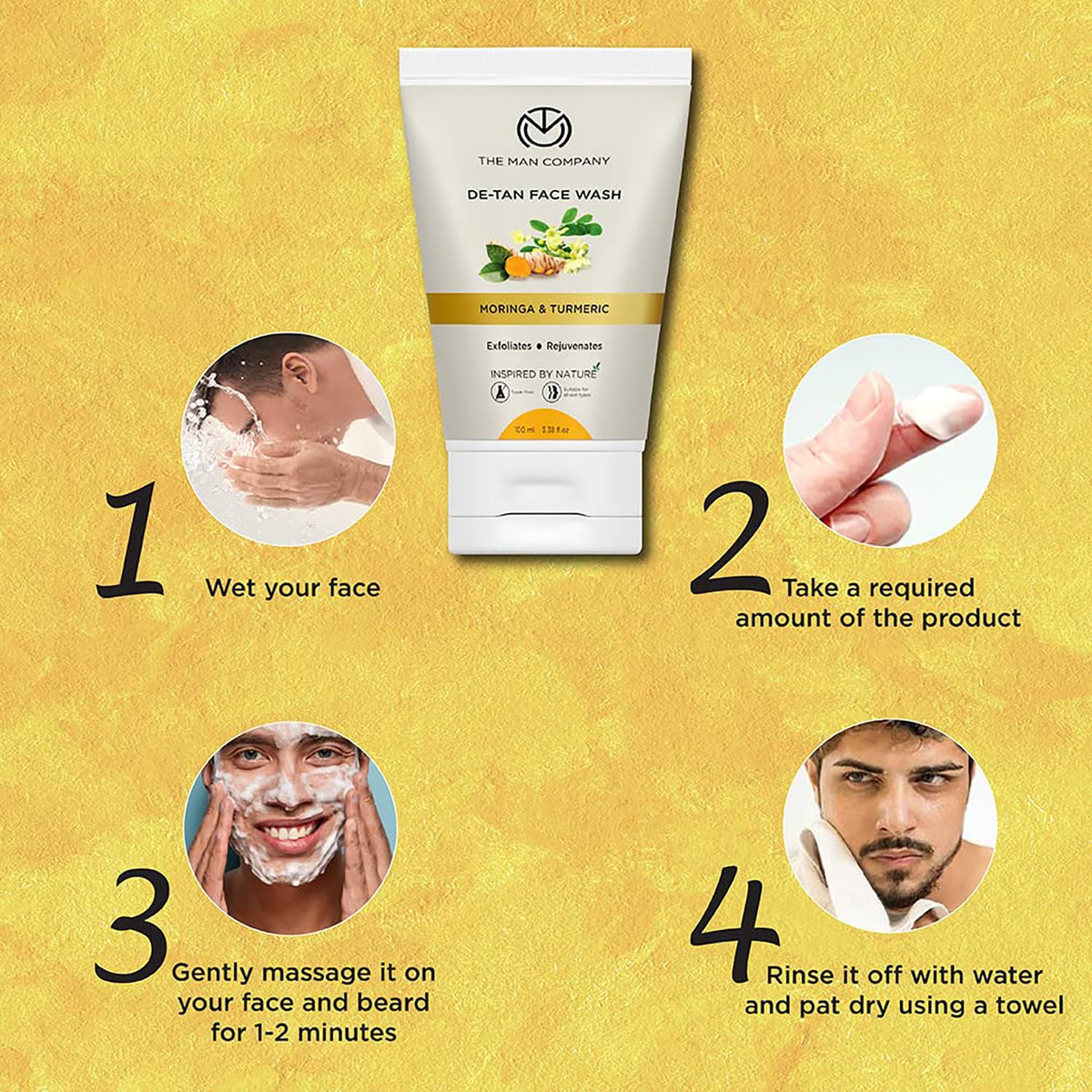 The Man Company De Tan Face Wash with Turmeric & Moringa - 100ml - Image 4