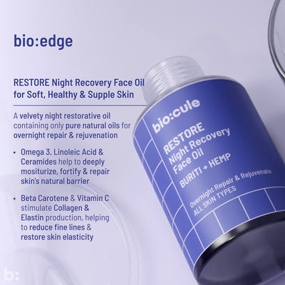 Biocule Restore Night Recovery Face Oil - Buriti + Hemp, 15ml - Image 6