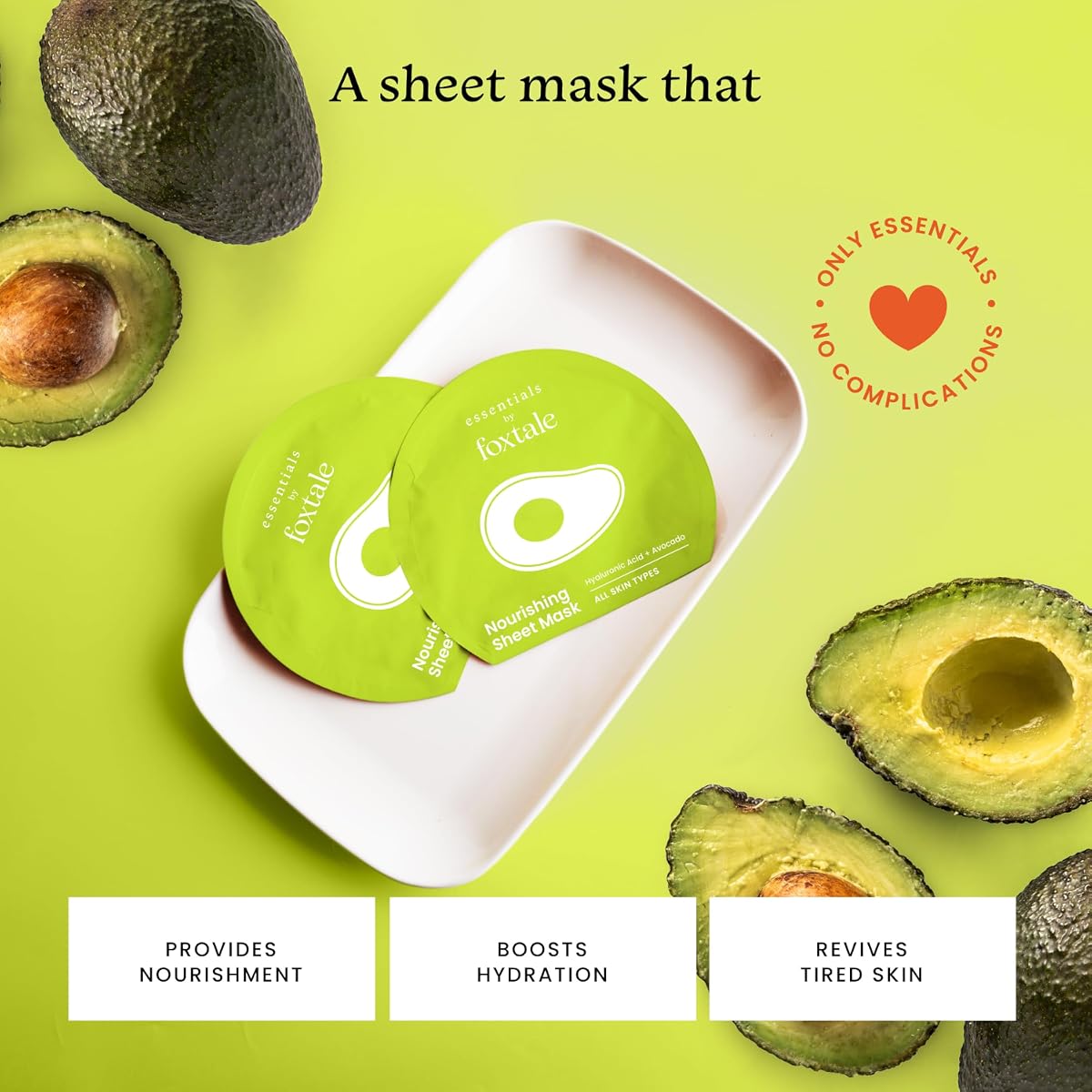 Foxtale Essentials Nourishing Sheet Mask - Vitamin & Natural Extract Infused - Single Sheet - Image 2