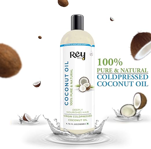 ReyNaturals Cold Pressed Coconut Oil for Hair & Skin - 200ml - Image 4