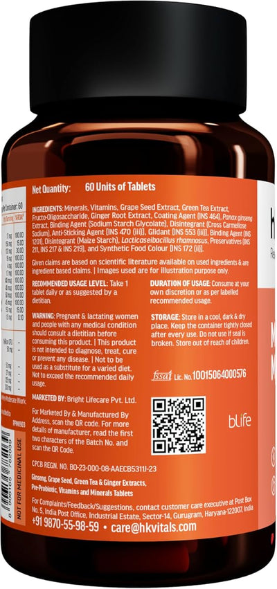 HK Vitals Multivitamin Plus Men - Vitamins & Minerals, Advanced Formula, 60 Tablets - Image 6