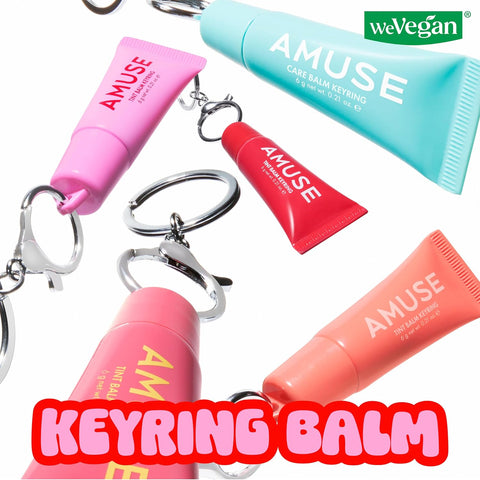 AMUSE Care Tint Lip Balm Keyring | Hydrating Lip Balm + Keyring, Rice Extract & Multi-Peptide Complex, Korean Vegan Makeup | 0.21 oz (05 ROSE ME) - Image 2