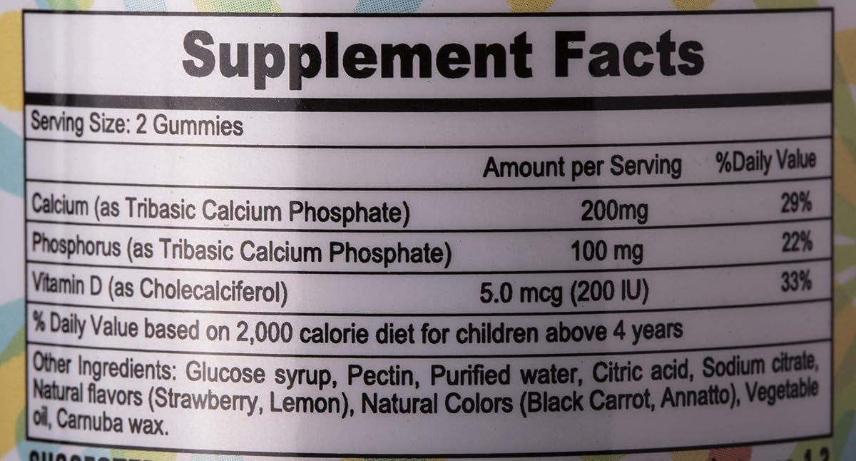 Sunshine Nutrition Cool Gummies - Calcium with D3, Vegan, 60 Gummies - Image 4