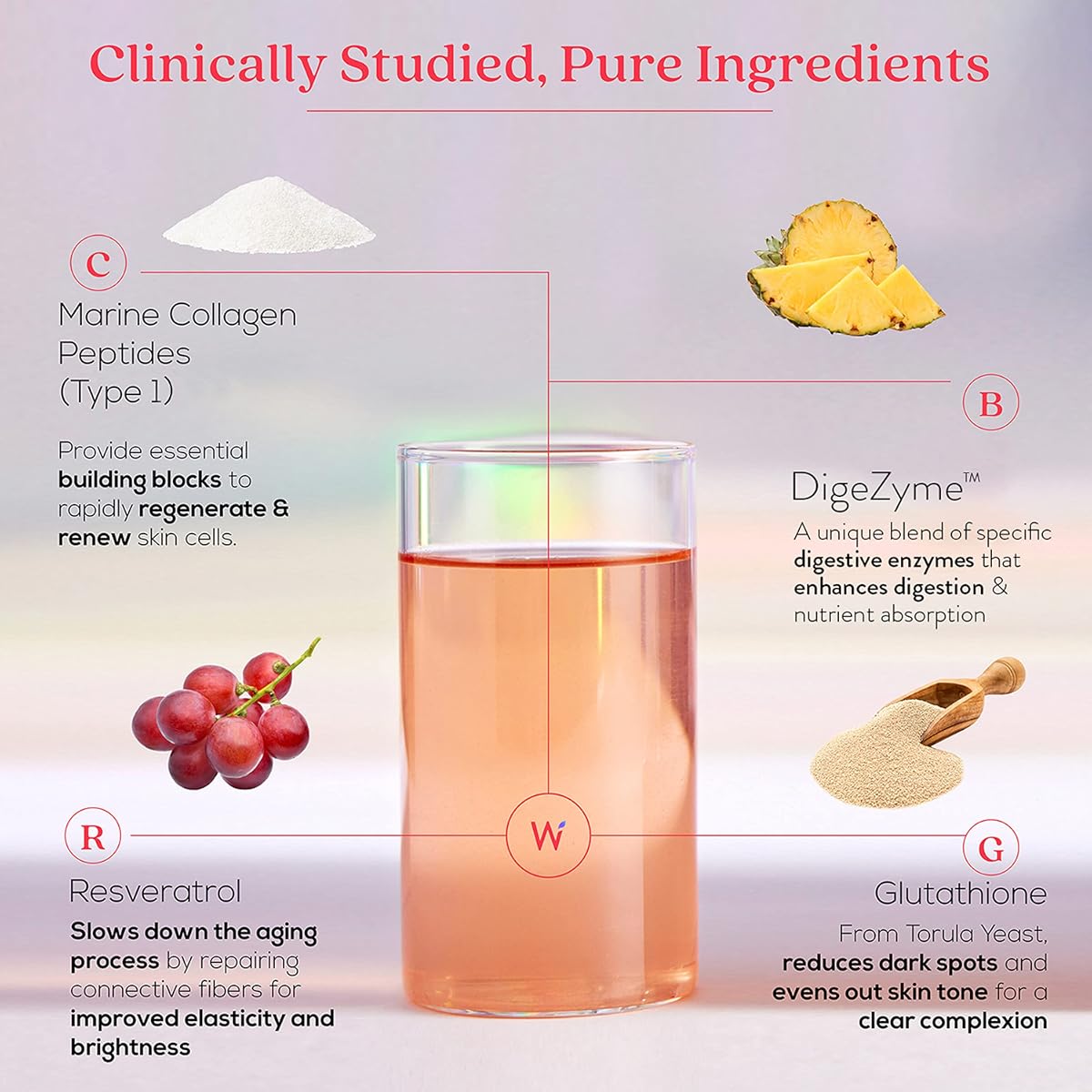 Wellbeing Nutrition Beauty Supplement - Marine Collagen Peptides, Tropical Bliss, 250g - Image 3
