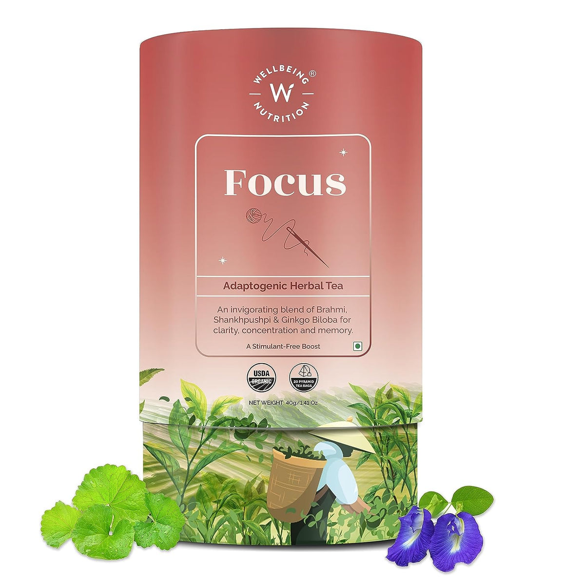 Wellbeing Nutrition Focus Tea (20 Pyramid Tea Bags)