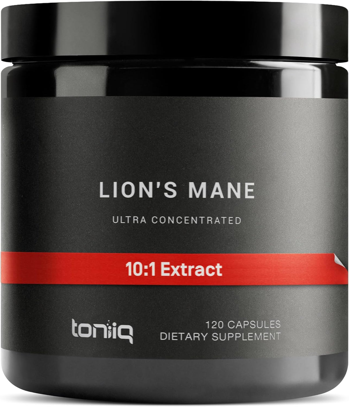 Toniiq Lion's Mane Capsules - 10:1 Extract, 30% Polysaccharides, 120 Count