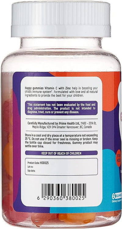 Happy Gummies Vitamin C + Zinc Gummies - 60 Pieces - Image 3