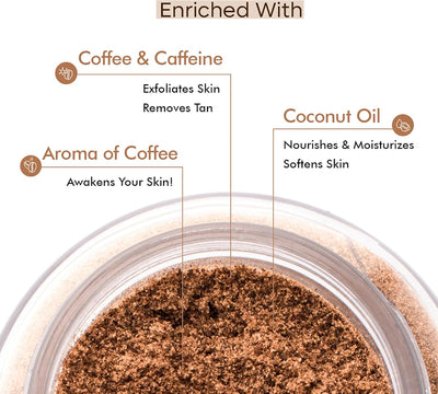 mCaffeine Naked & Raw Coffee Body Scrub - Exfoliating, Tan Removal, 100g - Image 3