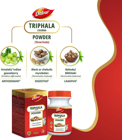 Dabur Triphala Churna Powder - Natural Constipation Relief, Digestion Support - 120g - Image 3