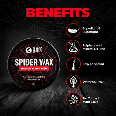 Beardo Spider Wax Hair Styling Web - Hair Colour & Styling, 75g - Image 2