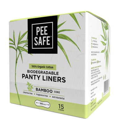 Pee Safe Biodegradable Panty Liners - Feminine Care, 15 Pack