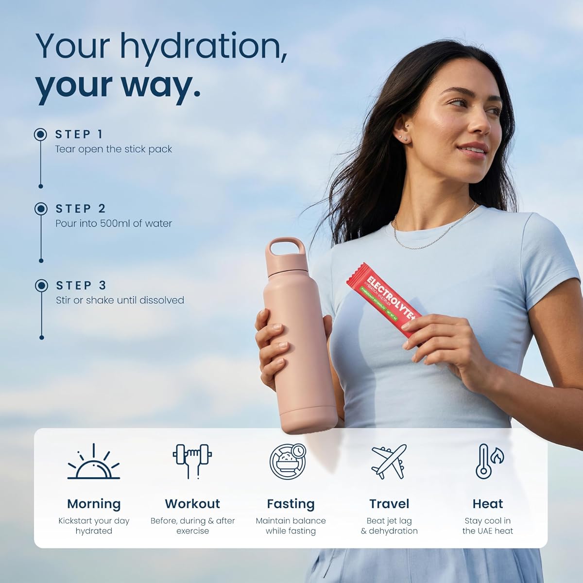 Valeo Hydration Electrolyte+ Stick Packs - Pomegranate & Watermelon, 20 Count - Image 6