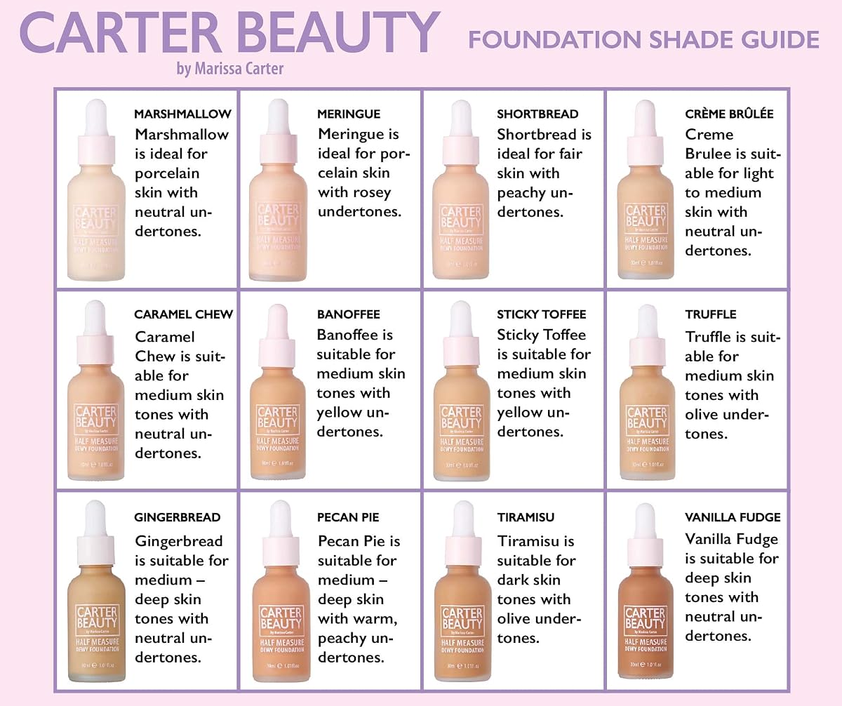 Carter Beauty Dewy Foundation, Water-Based Hydrating Formula, Meringue, 12 Shades - Image 3