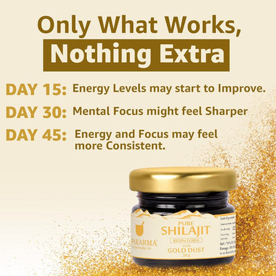 Upakarma Ayurvedic Shilajit with Gold Dust - Pure Resin 20g - Image 6