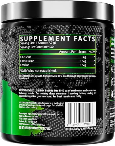Nutrex BCAA 6000 Green Apple - Sports Nutrition Powder, 231g, 30 Servings - Image 6