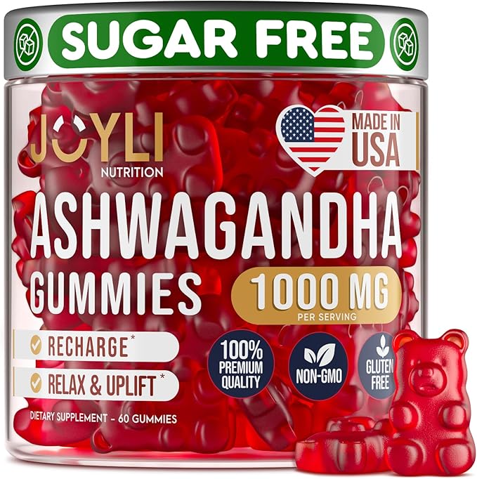 Joyli Ashwagandha Gummies for Women & Men - Herbal Nutrition - 60 Gummies